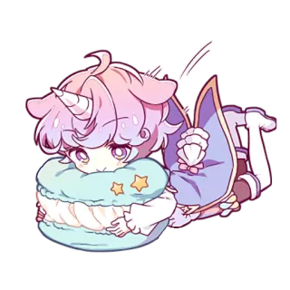 😌 Einhorn, niedlich, pastell, Macaron, Sterne, Anime telegram sticker