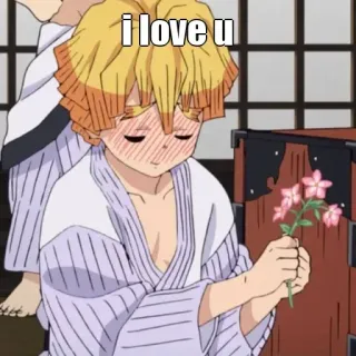 🙂 i love u Anime, Cinta, Bunga, Lucu, Anak laki-laki telegram sticker