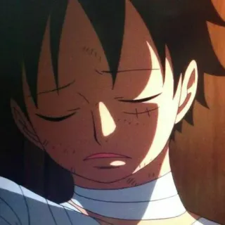 👒 Monkey D. Luffy One Piece Anime, Herido, Personaje, Luffy, Vendajes telegram sticker