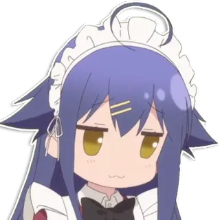 ❄️ Anime, Dibujo animado, Maid, Lindo, Divertido, Meme, Personaje, Expresión telegram sticker