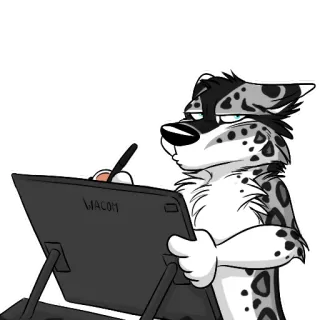 🤨 WACOM Furry, Desenho animado, Desenho, Arte digital, Tablet, Wacom telegram sticker