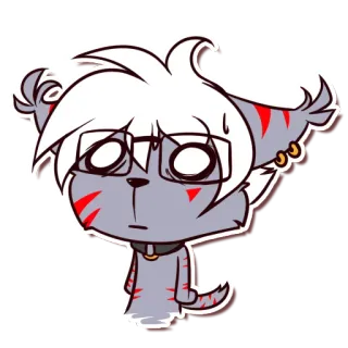 😐 Cartoon, Figur, Wolf, Hund, Ohren, Anime whatsapp sticker