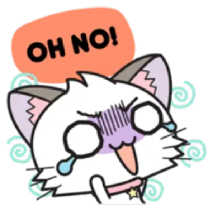 😱 OH NO! gato, desenho animado, triste, oh não, pânico, desespero whatsapp sticker
