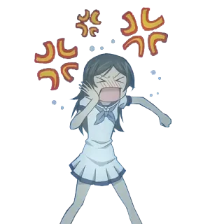 😡 anime, marah, berteriak, frustrasi, kartun telegram sticker