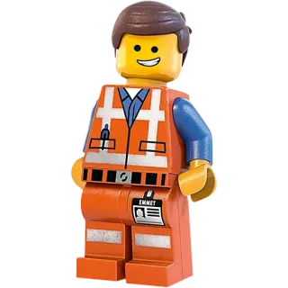🙂 Emmet Brickowski The Lego Movie EMMET Lego, Emmet, The Lego Movie, Operaio edile, Minifigure, Personaggio dei cartoni animati telegram sticker