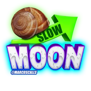 🐌 SLOW MOON @MARCOS CALLS snail, slow, moon, arrow, green telegram sticker
