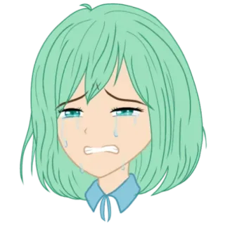 😭 애니메이션, 울음, 슬픈, 소녀, 만화, 눈물 telegram sticker