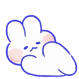 💬 rabbit, bunny, animal, cute, sleepy, lazy telegram sticker
