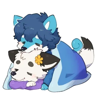 😌 可爱, 卡哇伊, 狗, 毛茸茸, 拥抱 telegram sticker