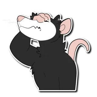 😑 Opossum, Binatang, Kartun, Lucu, Kocak, Marsupial, Stiker whatsapp sticker