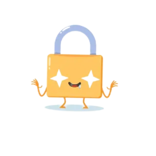 🤩 자물쇠, 만화, 보안, 귀여운, 마스코트 whatsapp sticker