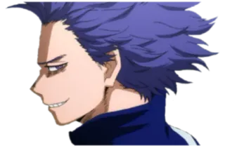 😁 Hitoshi Shinso My Hero Academia 动漫, 漫画, 坏笑, 紫发, 反派 telegram sticker