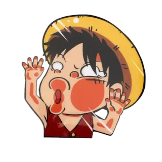 😗 Monkey D. Luffy One Piece 애니메이션, 몽키 D. 루피, 원피스, 스티커, 만화 telegram sticker