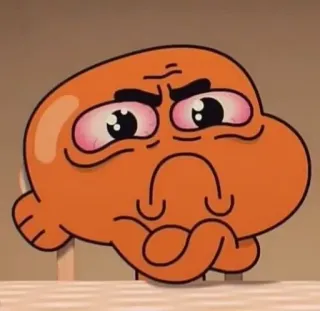 😤 Darwin Watterson The Amazing World of Gumball Kartun, Ikan, Oranye, Kesal, Gumball telegram sticker