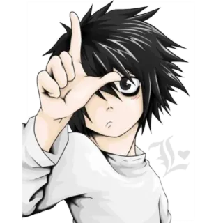🧐 L Lawliet Death Note Anime, Manga, L Lawliet, Death Note, Personaggio, Investigatore telegram sticker