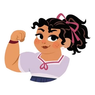 💪 donna, ragazza, cartone animato, braccio, forte, potere, femminismo whatsapp sticker