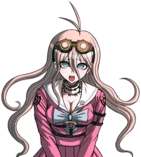 😅 Miu Iruma Danganronpa V3: Killing Harmony Anime, Gra wideo, Postać, Kobieta, Blond włosy, Danganronpa whatsapp sticker