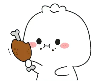 🍗 süß, Hähnchenkeule, essen, Cartoon, kawaii telegram sticker