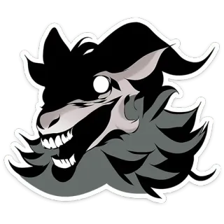 😈 mostro, creatura, animale, denti, testa, demone telegram sticker