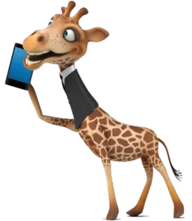 🤙 Giraffe, Cartoon, Tier, Anzug, Smartphone telegram sticker
