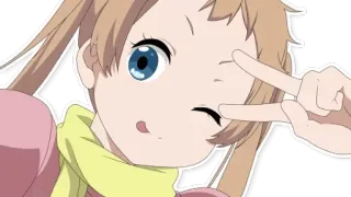 ✨ Anime, Ragazza, Segno di pace, Carino, Cartone animato telegram sticker