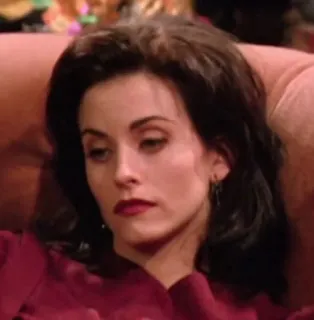 ☹ Monica Geller Friends woman, person, tv show, 90s, monica geller, friends telegram sticker