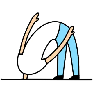 😑 monigote, dibujos animados, agachándose, divertido, tonto whatsapp sticker