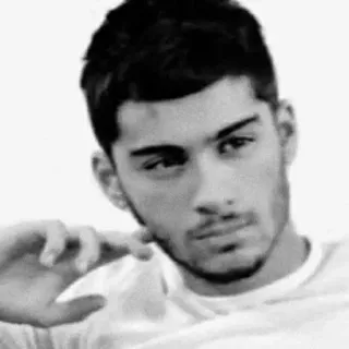 🖇 Zayn Malik 泽恩·马利克, 歌手, 单向乐队, 名人, 肖像, 黑白 telegram sticker