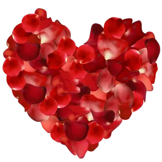 ❤ сердце, любовь, романтика, день святого валентина, лепестки роз, цветы, красный telegram sticker