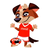 ⚽ Coca-Cola Hund, Fußball, Coca-Cola, Sport, Cartoon, Tier, Football telegram sticker