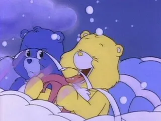 😁 Care Bears Cartoon, Care Bears, Animation, Schnee, Winter, Bären whatsapp sticker