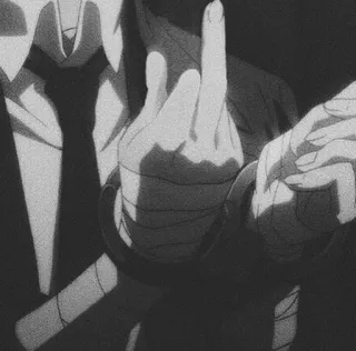 🎐 middle finger, offensive gesture, rude, hand, black and white telegram sticker