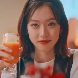 🔥 woman, person, drink, portrait, juice, asian telegram sticker