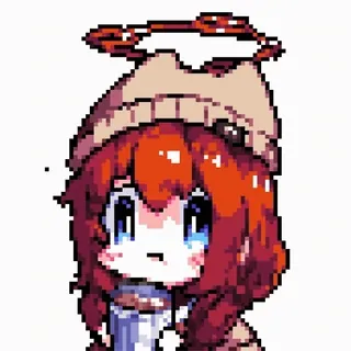 ☕️ Pixel art, Anime girl, Digital art, Słodkie, Grafika postaci telegram sticker