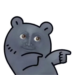 🌚 orso, faccia luna, indicare, cartone animato, animale telegram sticker