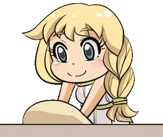 🎈 garota anime, loira, sorrindo, fofa, desenho animado, personagem whatsapp sticker