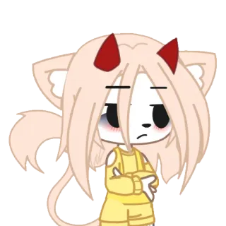 😑 Gacha, Anime, Personagem, Fofo, Arte digital, Desenho animado telegram sticker
