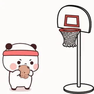 ⭐ imut, stiker, kartun, basket, beruang, panda, permainan telegram sticker