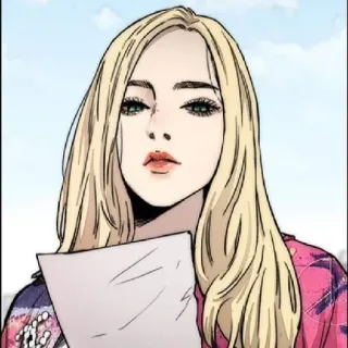 ❤️ woman, blonde, drawing, portrait whatsapp sticker