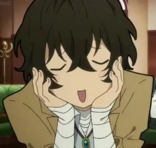 💞 Dazai Osamu Bungou Stray Dogs anime, bungou stray dogs, dazai osamu, chibi, cute, fanart telegram sticker