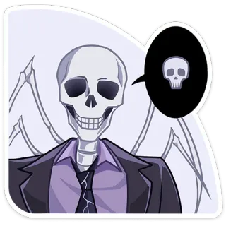 💀 esqueleto, calavera, muerte, traje, tenebroso, halloween, gótico whatsapp sticker