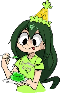🥳 Birthday FROG Anime, Sinh nhật, Ếch, Bánh kem, Phim hoạt hình telegram sticker