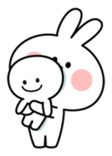 😚 Hase, niedlich, Cartoon, Sticker, Tier, Kawaii whatsapp sticker