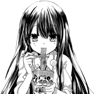 🍜 CapS Anime, Manga, Mädchen, Nudeln, Essen, Instantnudeln telegram sticker