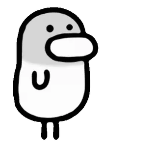🐤 Blob, Mignon, Minimaliste, Dessin animé whatsapp sticker