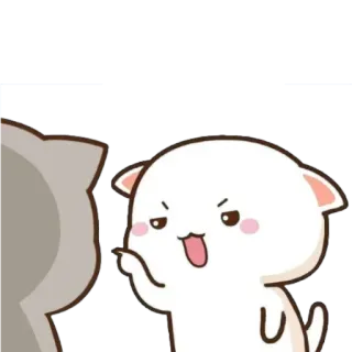 🤨 kucing, imut, stiker, kartun, kucing persik, emoji, lucu telegram sticker