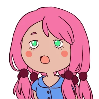 🗺 Dibujo animado, Anime, Personaje, Pelo rosa, Chica, Lindo telegram sticker