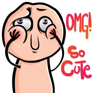 😊 OMG! So Cute lindo, dibujos animados, reacción, dios mío, adorable telegram sticker