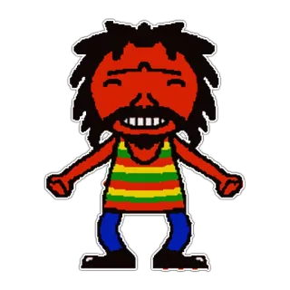 😂 cartone animato, personaggio, reggae, giamaicano telegram sticker