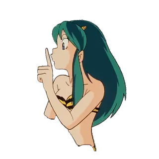 🤐 Lum Urusei Yatsura อนิเมะ, Urusei Yatsura, ลามู, ชู่ว, เงียบ telegram sticker